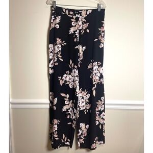 Dynamite Floral Black Wide Leg Flowy Pants